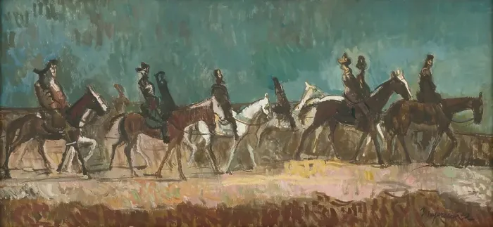 Framed Print : Foreign riders, 1942. Creator: Cyprian Majernik