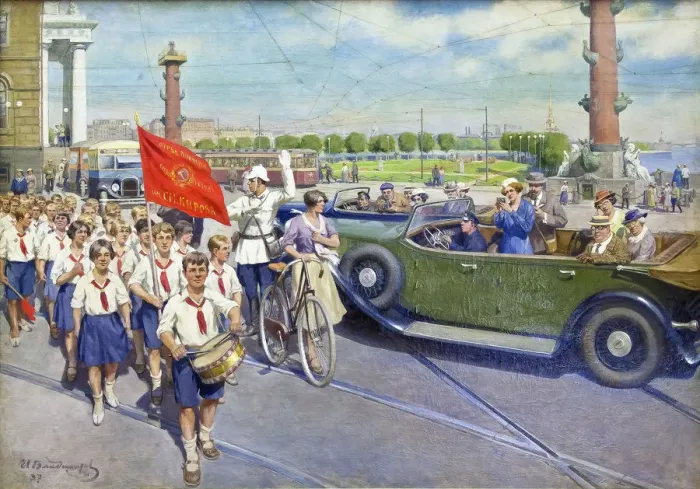Framed Print : The foreign tourists in Leningrad Framed Print : The foreign tourists in Leningrad