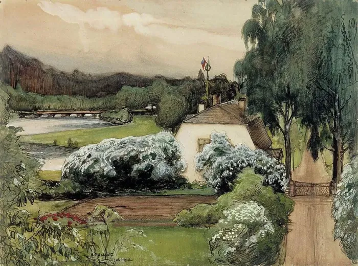 Framed Print : The Foreman's House at the Saari Manor, 1902. Creator: Albert Edelfelt Framed Print : The Foreman's House at the Saari Manor, 1902. Creator: Albert Edelfelt