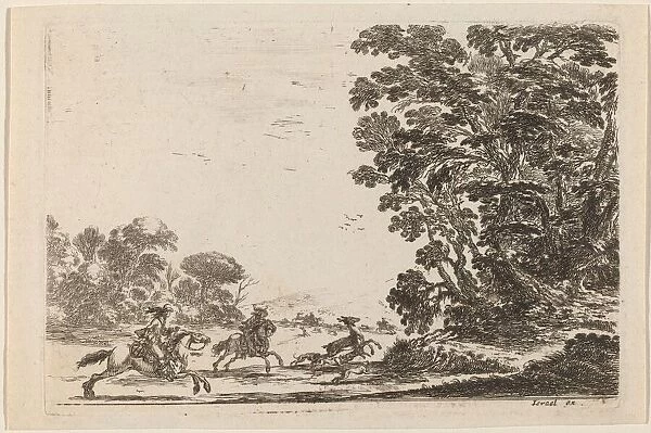 Forest with Deer Hunt, 1642. Creator: Stefano della Bella
