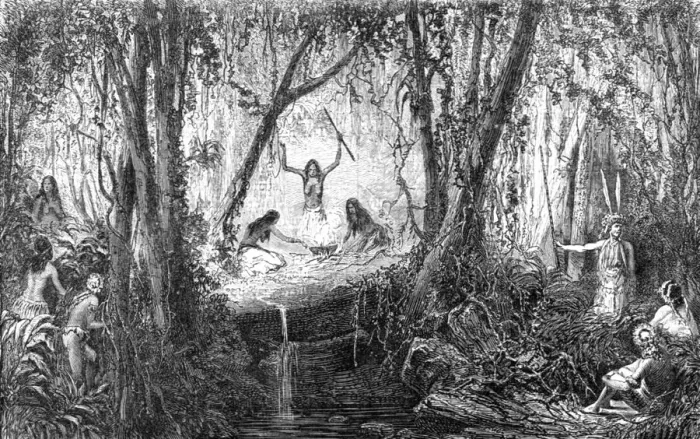 Framed Print : A Forest Festival; A Trip up the Trombetas, 1875. Creator: Unknown Framed Print : A Forest Festival; A Trip up the Trombetas, 1875. Creator: Unknown
