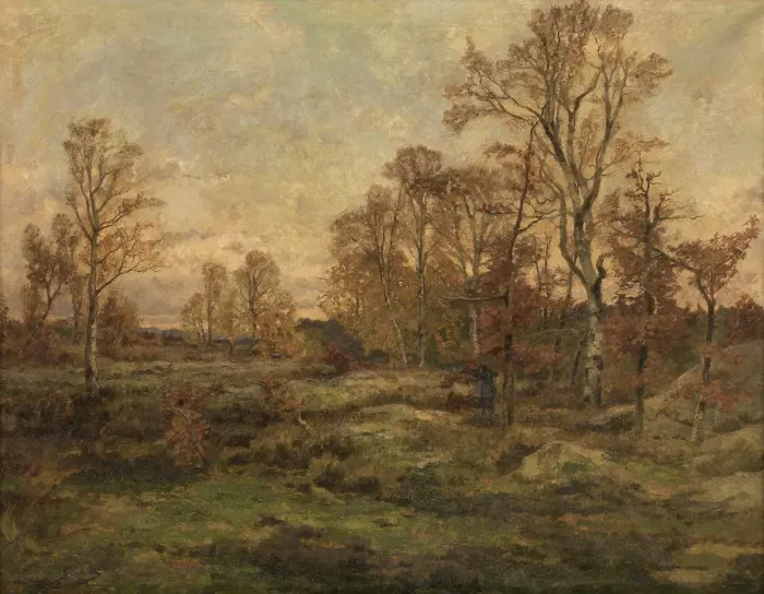 Framed Print : The Forest of Fontainebleau - Autumn Evening, c1860-1899. Creator: Theodore Baron Framed Print : The Forest of Fontainebleau - Autumn Evening, c1860-1899. Creator: Theodore Baron