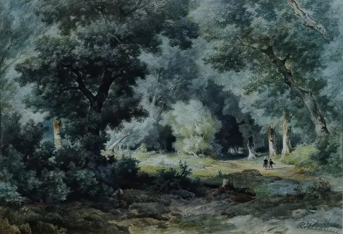 Framed Print : Forest interior, 1876. Creator: Remigius Adrianus Haanen