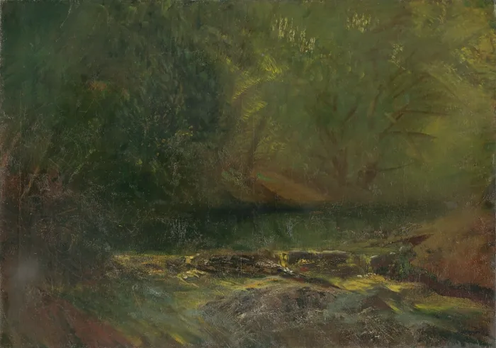 Framed Print : Forest Interior with a Brook, 1900-1902. Creator: Ladislav Mednyanszky Framed Print : Forest Interior with a Brook, 1900-1902. Creator: Ladislav Mednyanszky