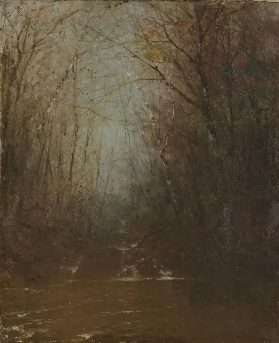 Framed Print : Forest Interior with Stream, ca. 1860-1870. Creator: John Frederick Kensett Framed Print : Forest Interior with Stream, ca. 1860-1870. Creator: John Frederick Kensett