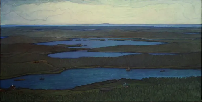 Framed Print : Over Forest and Lake, 1908 Framed Print : Over Forest and Lake, 1908