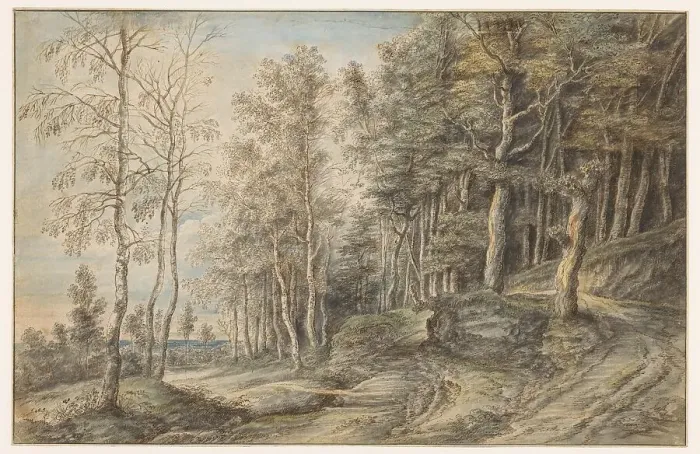Framed Print : Forest landscape, 1605-1673. Creator: Lucas van Uden Framed Print : Forest landscape, 1605-1673. Creator: Lucas van Uden