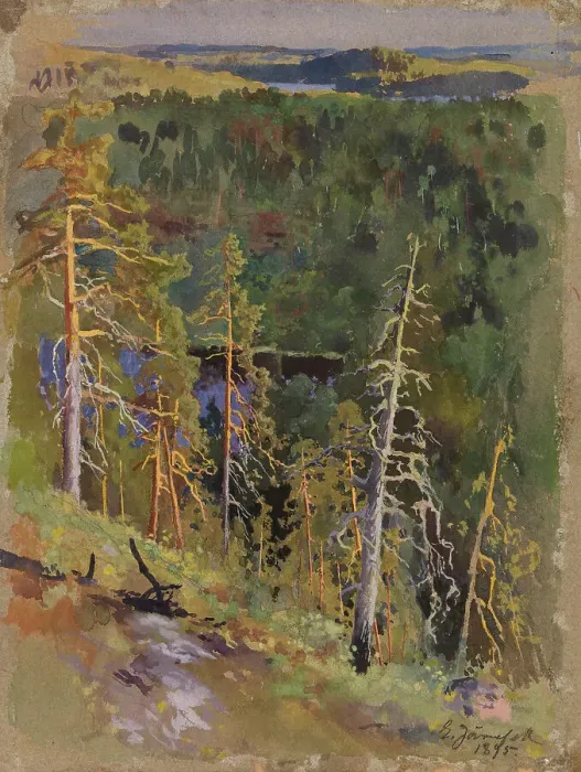 Framed Print : Forest Landscape, 1895. Creator: Eero Jarnefelt Framed Print : Forest Landscape, 1895. Creator: Eero Jarnefelt