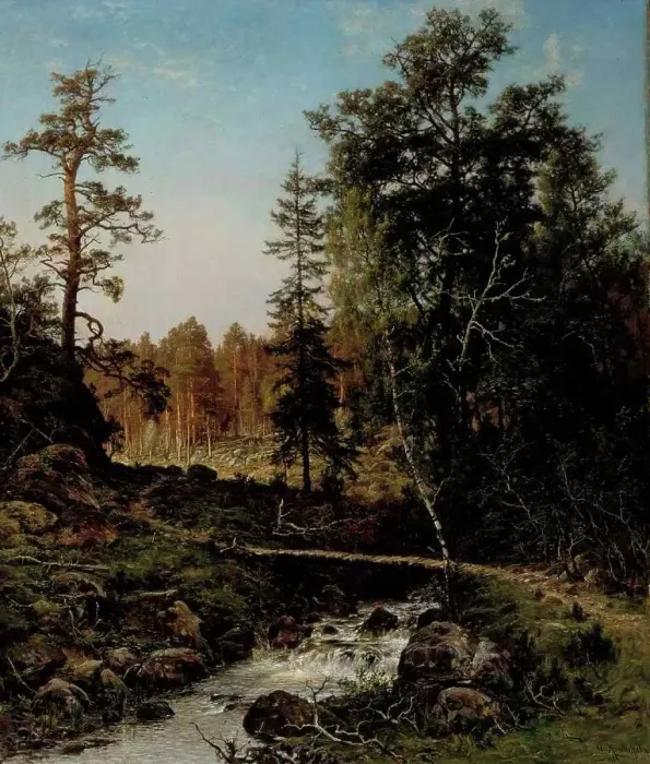 Framed Print : A Forest Landscape from Hauho, 1884. Creator: Hjalmar Munsterhjelm Framed Print : A Forest Landscape from Hauho, 1884. Creator: Hjalmar Munsterhjelm