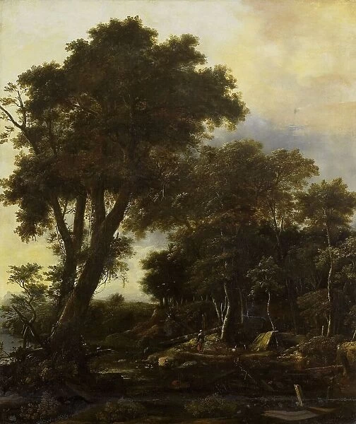Forest landscape with lean-to, 1650-1692. Creator: Roelant Roghman