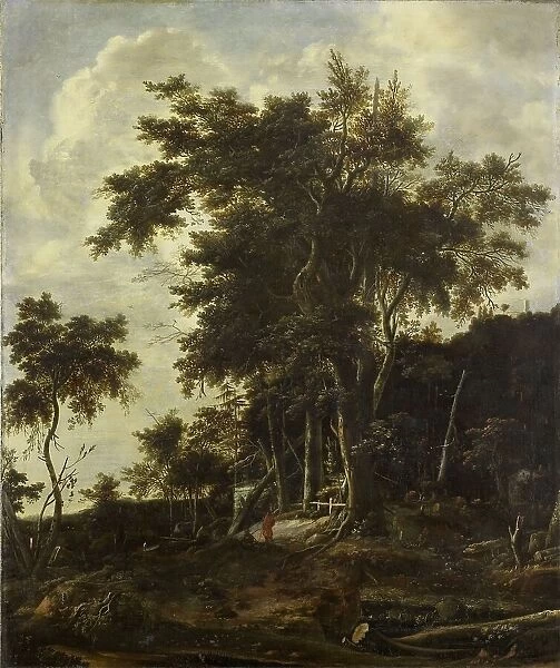 Forest landscape with a woodsman's shed, 1650-1692. Creator: Roelant Roghman
