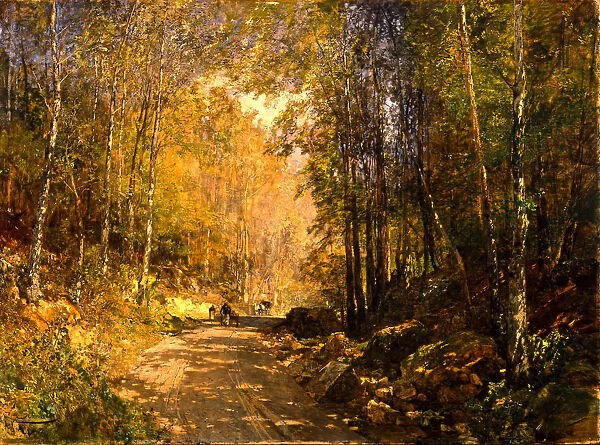 Forest Lane near Scharfling, 1890. Artist: Schindler, Emil Jakob (1842-1892)