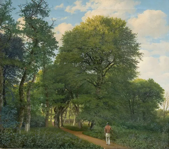 Framed Print : Forest near Charlottenlund, evening, 1818-1831. Creator: Heinrich Christian August Buntzen Framed Print : Forest near Charlottenlund, evening, 1818-1831. Creator: Heinrich Christian August Buntzen