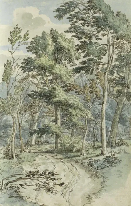 Framed Print : Forest path, 1783. Creator: Johannes Huibert Prins Framed Print : Forest path, 1783. Creator: Johannes Huibert Prins