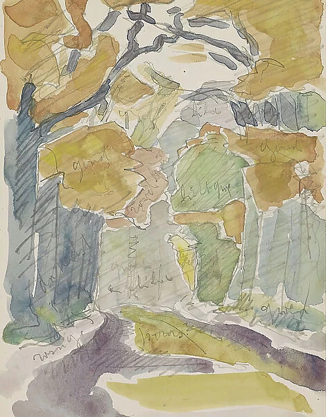 Forest path in autumn, c.1916. Creator: Reijer Stolk