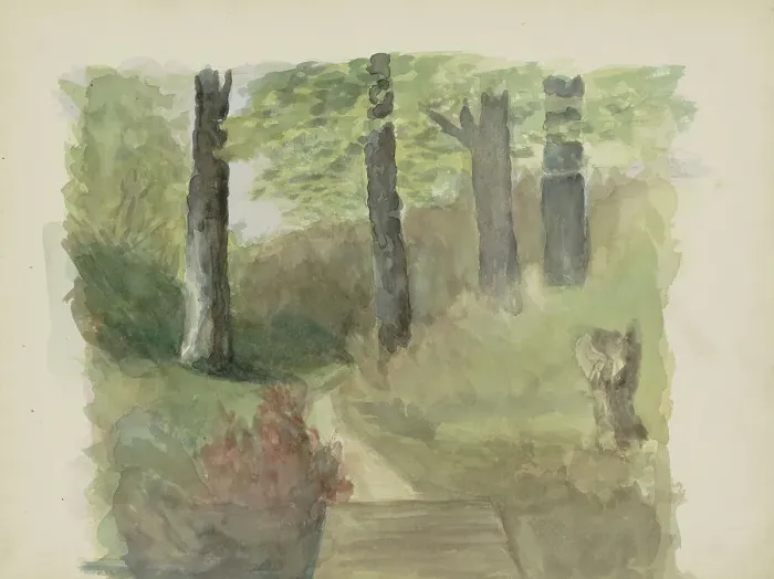 Framed Print : Forest path, c.1895-c.1896. Creator: Christiaan Huidekoper Framed Print : Forest path, c.1895-c.1896. Creator: Christiaan Huidekoper