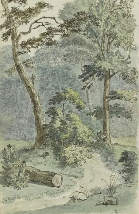 Framed Print : Forest path in a landscape, 1783. Creator: Johannes Huibert Prins Framed Print : Forest path in a landscape, 1783. Creator: Johannes Huibert Prins