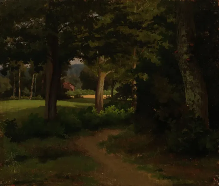 Framed Print : Forest path, landscape exercise, 1856. Creator: Werner Holmberg Framed Print : Forest path, landscape exercise, 1856. Creator: Werner Holmberg