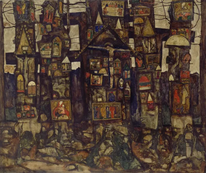 Framed Print : Forest Prayer, 1915. Creator: Schiele, Egon (1890-1918) Framed Print : Forest Prayer, 1915. Creator: Schiele, Egon (1890-1918)