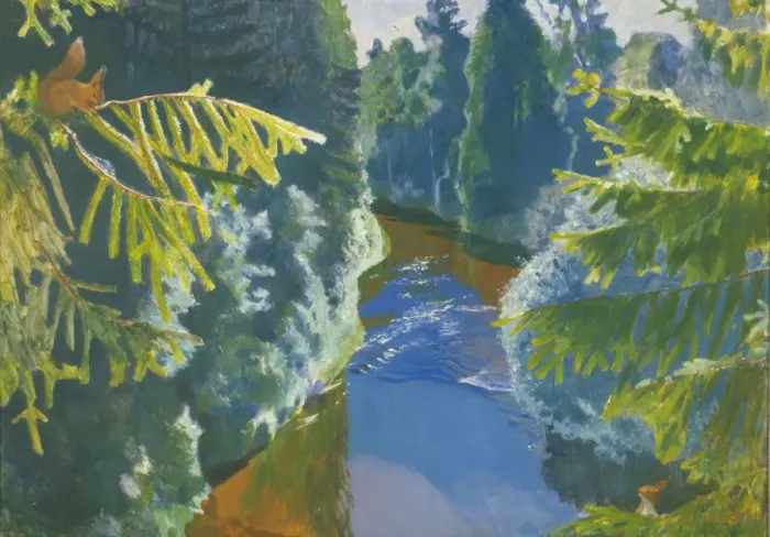 Framed Print : Forest River, 1929. Artist: Rylov, Arkadi Alexandrovich (1870-1939) Framed Print : Forest River, 1929. Artist: Rylov, Arkadi Alexandrovich (1870-1939)