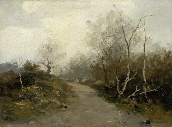 Framed Print : Forest road, 1880-1900. Creator: Felician Moczik