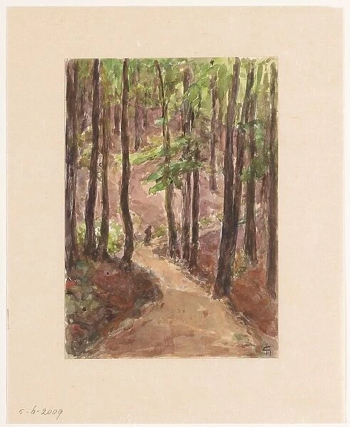 Forest road through the hills at Baden-Baden, 1907. Creator: Carel Nicolaas Storm