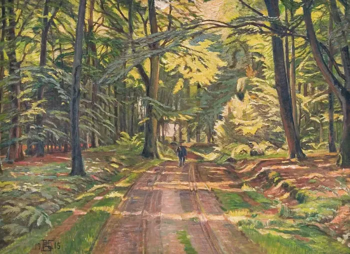 Framed Print : Forest road near Dyrnæs, 1915. Creator: Poul S. Christiansen Framed Print : Forest road near Dyrnæs, 1915. Creator: Poul S. Christiansen