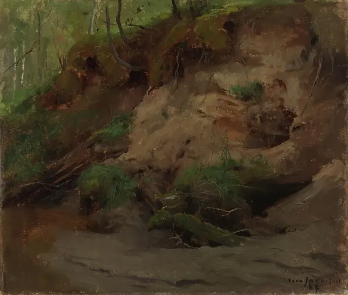 Framed Print : Forest with a Sandy Slope, 1887. Creator: Eero Jarnefelt Framed Print : Forest with a Sandy Slope, 1887. Creator: Eero Jarnefelt