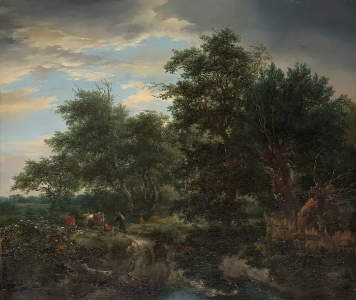Framed Print : Forest scene, 1653. Creator: Jacob van Ruisdael Framed Print : Forest scene, 1653. Creator: Jacob van Ruisdael
