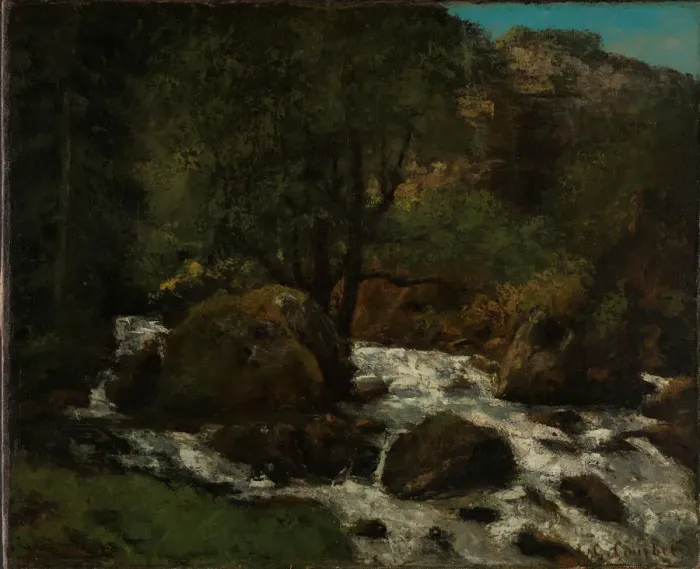 Framed Print : Forest Stream, Jura, 1860s. Creator: Courbet, Gustave (1819-1877) Framed Print : Forest Stream, Jura, 1860s. Creator: Courbet, Gustave (1819-1877)