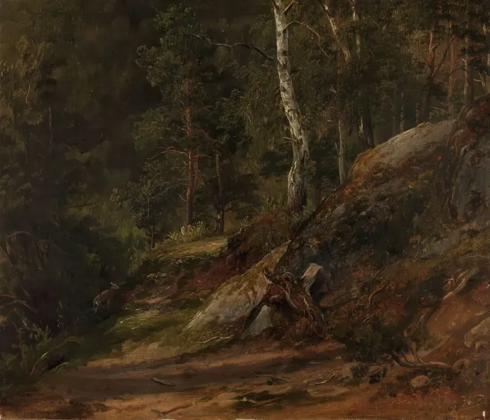 Framed Print : Forest Study from Romsdal, 1836. Creator: Thomas Fearnley Framed Print : Forest Study from Romsdal, 1836. Creator: Thomas Fearnley