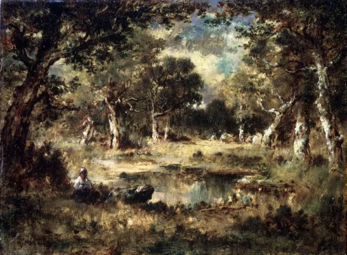 Framed Print : Forest Swamp, 1870. Artist: Narcisse Virgile Diaz de la Pena Framed Print : Forest Swamp, 1870. Artist: Narcisse Virgile Diaz de la Pena