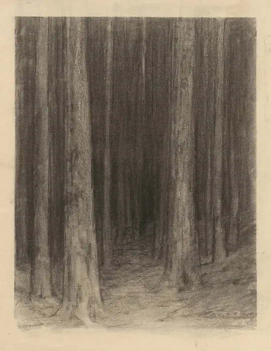 Framed Print : Forest twilight, around 1930. Creator: Ludovit Cordak Framed Print : Forest twilight, around 1930. Creator: Ludovit Cordak