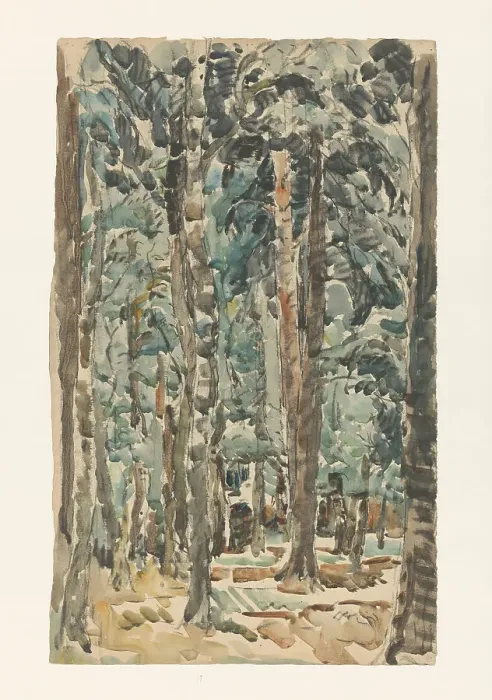 Framed Print : Forest view, 1873-1932. Creator: Willem Steenhoff Framed Print : Forest view, 1873-1932. Creator: Willem Steenhoff
