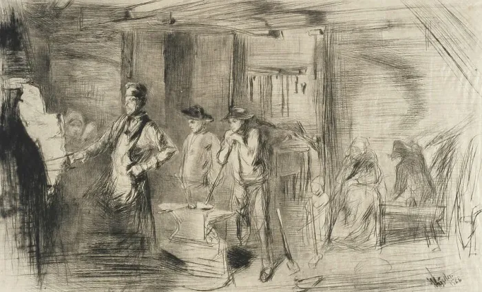 Framed Print : The Forge, 1861. Creator: James Abbott McNeill Whistler Framed Print : The Forge, 1861. Creator: James Abbott McNeill Whistler