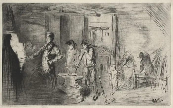 Framed Print : The Forge, 1862. Creator: James McNeill Whistler (American, 1834-1903) Framed Print : The Forge, 1862. Creator: James McNeill Whistler (American, 1834-1903)