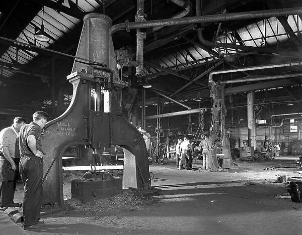 Forge in action at Edgar Allens steel foundry, Sheffield, South Yorkshire, 1963