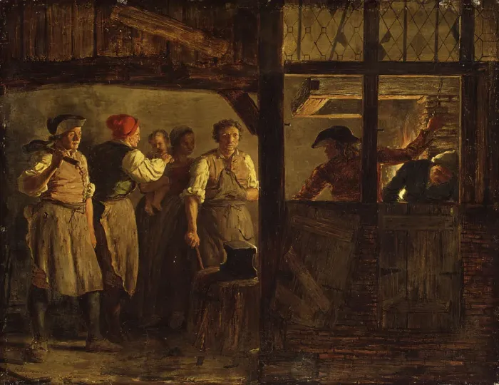 Framed Print : The Forge. Creator: Leonard Defrance Framed Print : The Forge. Creator: Leonard Defrance