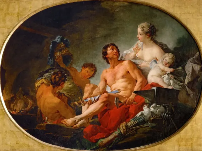 Framed Print : The Forge of Vulcan. Artist: Boucher, Francois (1703-1770) Framed Print : The Forge of Vulcan. Artist: Boucher, Francois (1703-1770)