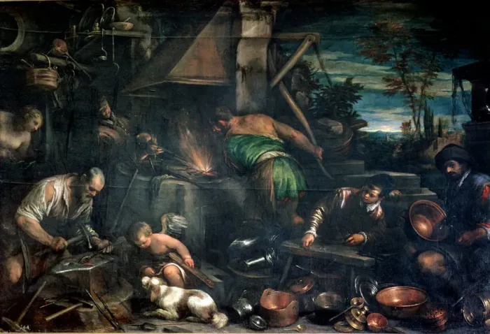 Framed Print : The Forge of Vulcan, oil on canvas Framed Print : The Forge of Vulcan, oil on canvas