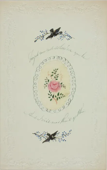 Framed Print : Forget Me Not Where eer You Be (valentine), c. 1850. Creator: George Kershaw Framed Print : Forget Me Not Where eer You Be (valentine), c. 1850. Creator: George Kershaw