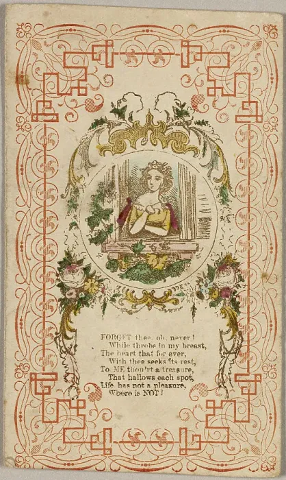 Framed Print : Forget thee, oh. Never! (valentine), 1835 / 40. Creator: Unknown Framed Print : Forget thee, oh. Never! (valentine), 1835 / 40. Creator: Unknown