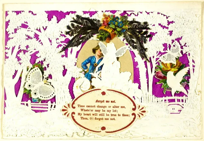 Framed Print : Forget Me Not (valentine), 1840 / 60. Creator: John Windsor Framed Print : Forget Me Not (valentine), 1840 / 60. Creator: John Windsor