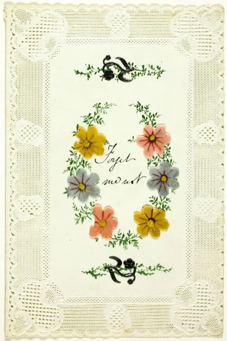 Framed Print : Forget Me Not (valentine), c. 1840. Creator: George Kershaw Framed Print : Forget Me Not (valentine), c. 1840. Creator: George Kershaw