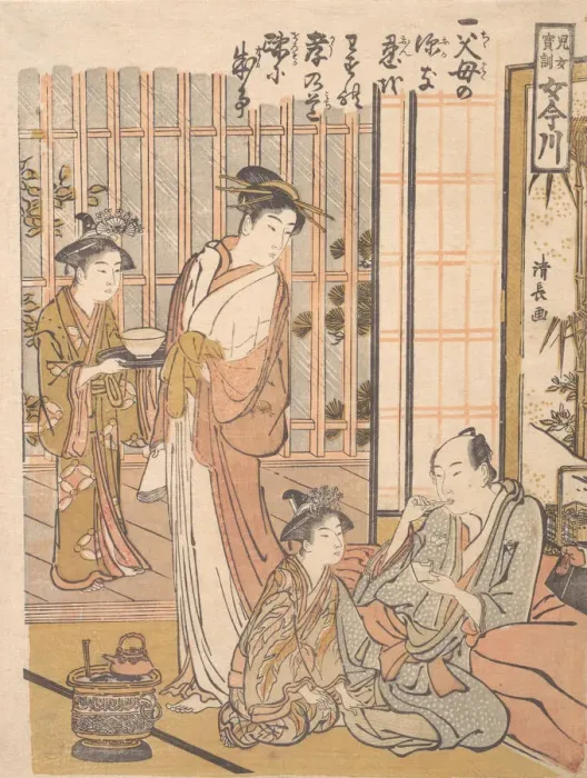 Framed Print : Forgetting Filial Piety, ca. 1781. Creator: Torii Kiyonaga Framed Print : Forgetting Filial Piety, ca. 1781. Creator: Torii Kiyonaga