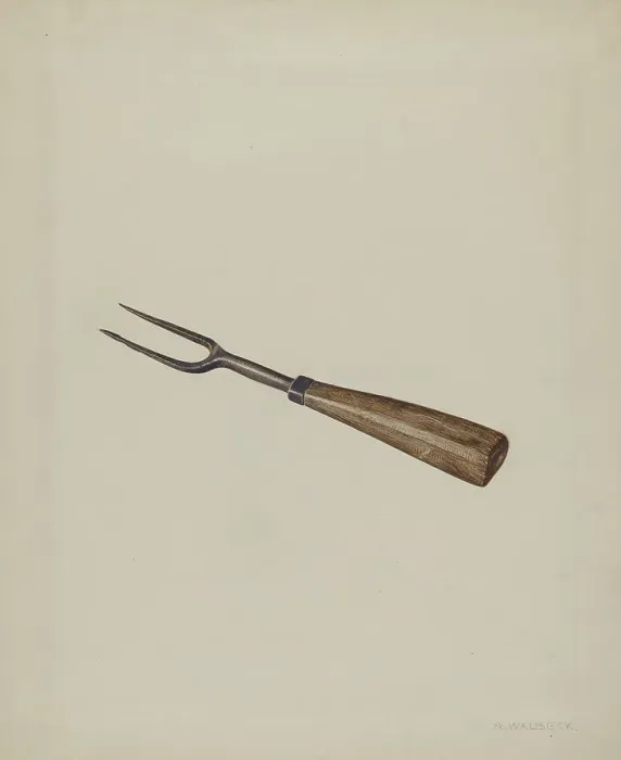 Framed Print : Fork, c. 1938. Creator: Alfred Walbeck Framed Print : Fork, c. 1938. Creator: Alfred Walbeck