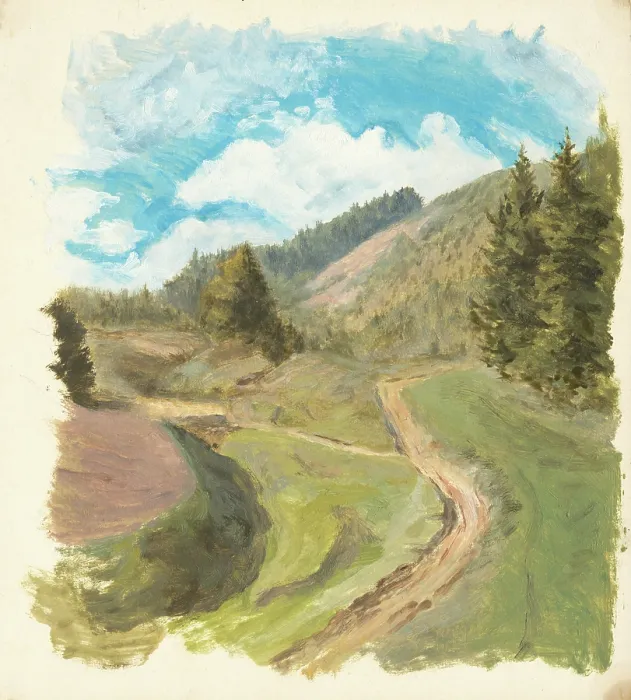 Framed Print : Fork in the road, 1850-1900. Creator: Jan Nowopacky Framed Print : Fork in the road, 1850-1900. Creator: Jan Nowopacky
