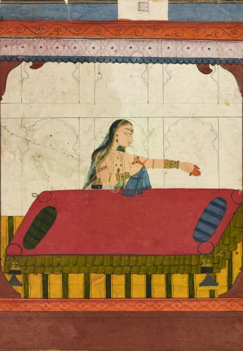 Framed Print : A forlorn lover, fragment from a Rasamanjari, ca. 1710-ca. 1715. Creator: Golu Framed Print : A forlorn lover, fragment from a Rasamanjari, ca. 1710-ca. 1715. Creator: Golu