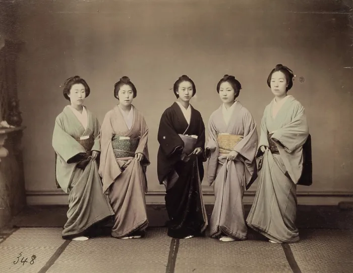 Framed Print : Formal Portrait of Five Women, c1885. Creator: Unknown Framed Print : Formal Portrait of Five Women, c1885. Creator: Unknown