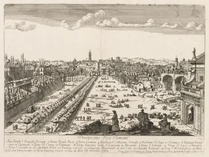 Framed Print : Foro Romano from Prospectus Locurum Urbis Romae Insign[ium], 1666. Creator